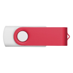 Pen drive com corpo de borracha branco e clipe colorido Whitemate cor vermelho