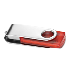 Pen USB de merchandising barata com corpo transparente Clearmate cor vermelho