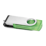 Pen USB de merchandising barata com corpo transparente Clearmate cor verde