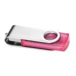 Pen USB de merchandising barata com corpo transparente Clearmate cor cor-de-rosa