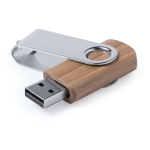 Pen USB de madeira clara ou escura com clipe giratório Woodmate cor madeira escura