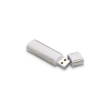 Pen USB publicitária de plástico com efeito metalizado Lineal Flash cor branco