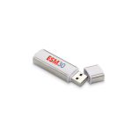 Pen USB publicitária de plástico com efeito metalizado Lineal Flash cor branco