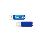 Pen drive barata de plástico com logo de gota de resina Combi cor azul