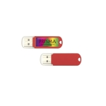 Pen drive barata de plástico com logo de gota de resina Combi cor vermelho