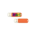 Pen drive barata de plástico com logo de gota de resina Combi cor cor-de-laranja