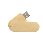 Pen drives personalizadas giratórias de madeira Rotowood cor madeira clara