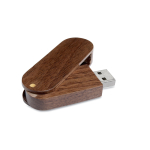 Pen drives personalizadas giratórias de madeira Rotowood cor madeira escura