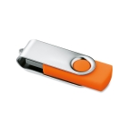 Pens USB serigrafadas exclusivas 3.0 corpo de borracha Techmate 3.0 cor cor-de-laranja