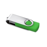 Pens USB serigrafadas exclusivas 3.0 corpo de borracha Techmate 3.0 cor verde-claro