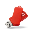 Pen USB de plástico reciclado colorido para oferecer Recyclemate cor vermelho