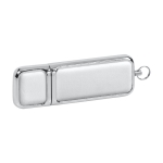 Elegante pen drive com tampa que combina pele e metal Classic cor branco