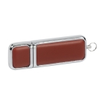 Usb corporativa de couro e metal 3.0 cor castanho