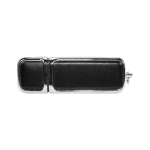 Usb corporativa de couro e metal 3.0 cor preto