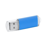 Pen USB personalizada barata com tampa transparente USB Metalcolor cor azul