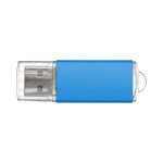 Pen USB personalizada barata com tampa transparente USB Metalcolor cor azul