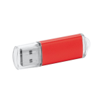 Pen USB personalizada barata com tampa transparente USB Metalcolor cor vermelho