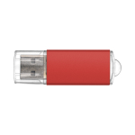 Pen USB personalizada barata com tampa transparente USB Metalcolor cor vermelho