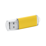 Pen USB personalizada barata com tampa transparente USB Metalcolor cor amarelo