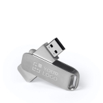 Pen drive com corpo e clipe metálicos para personalizar Metalgyr