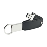 Porta-chaves usb com parte superior metálica cor preto