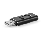 Pen drives metálicas com 4 funções em 1 USB Metalcolor OTG Slide cor preto