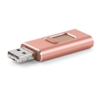 Pen drives metálicas com 4 funções em 1 USB Metalcolor OTG Slide cor cor-de-rosa