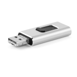 Pen drives metálicas com 4 funções em 1 USB Metalcolor OTG Slide cor prateado