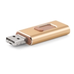 Pen drives metálicas com 4 funções em 1 USB Metalcolor OTG Slide cor dourado