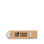 Pen USB estrutura de palha e PP com logo a cor bem garrida Ecostyle