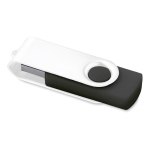 USB giratório com clip branco cor preto