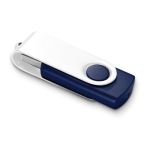 USB giratório com clip branco cor azul