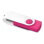 USB giratório com clip branco cor fúcsia