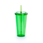 Copos com palhinha e cor transparente de 750ml Straw cor verde primeira vista