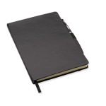 Caderno promocional com caneta cor preto