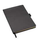 Caderno promocional com caneta cor preto segunda vista