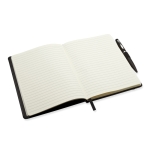 Caderno promocional com caneta cor preto terceira vista