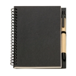 Caderno personalizado de papel reciclado cor preto terceira vista