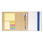 Conjunto de artigos de papelaria com notas, folhas e caneta RecycloSet cor azul real