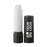 Bálsamo labial personalizado com logo aroma a baunilha FPS 10 LipStick cor preto vista principal