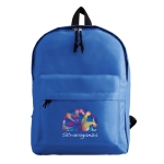 Mochilas personalizáveis de poliéster 600D School Color cor azul real vista principal