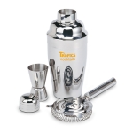 Set de coktail para oferecer com coqueteleira de 500ml Bartender cor prateado brilhante vista principal