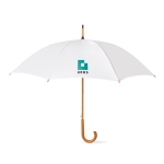 Guarda-chuva automático em poliester 190T com logo ø104 Basic cor branco vista principal terceira vista