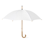 Guarda-chuva personalizado 23'' com cabo de madeira cor branco terceira vista
