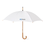Guarda-chuva personalizado 23'' com cabo de madeira cor branco vista principal