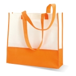 Saco non-woven branco com asas e detalhes coloridos 80 g/m2 Vibe cor cor-de-laranja