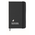 Caderno de bolso de páginas com riscas cor preto vista principal