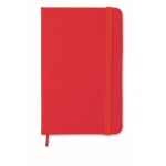 Caderno de bolso de páginas com riscas cor vermelho