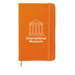 Caderno de bolso de páginas com riscas cor cor-de-laranja vista principal