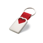 Porta-chaves publicitário com coração cor vermelho